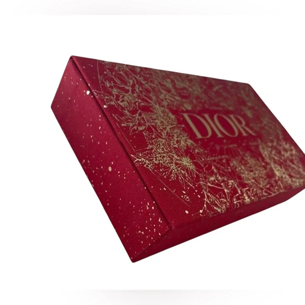 New Dior Red and Gold VIP Hard Jewelry Case w/ Removable Lipstock Tray